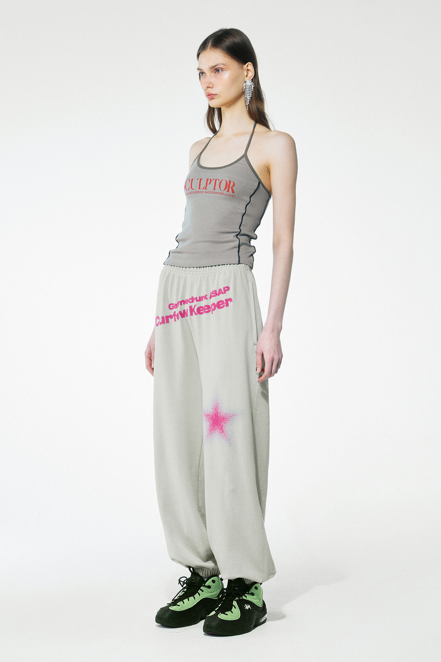 Classic Logo Halter Top Gray